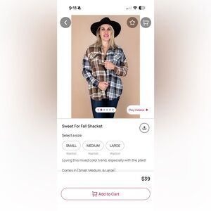 Plaid Button Down Shirt - Brown and Black